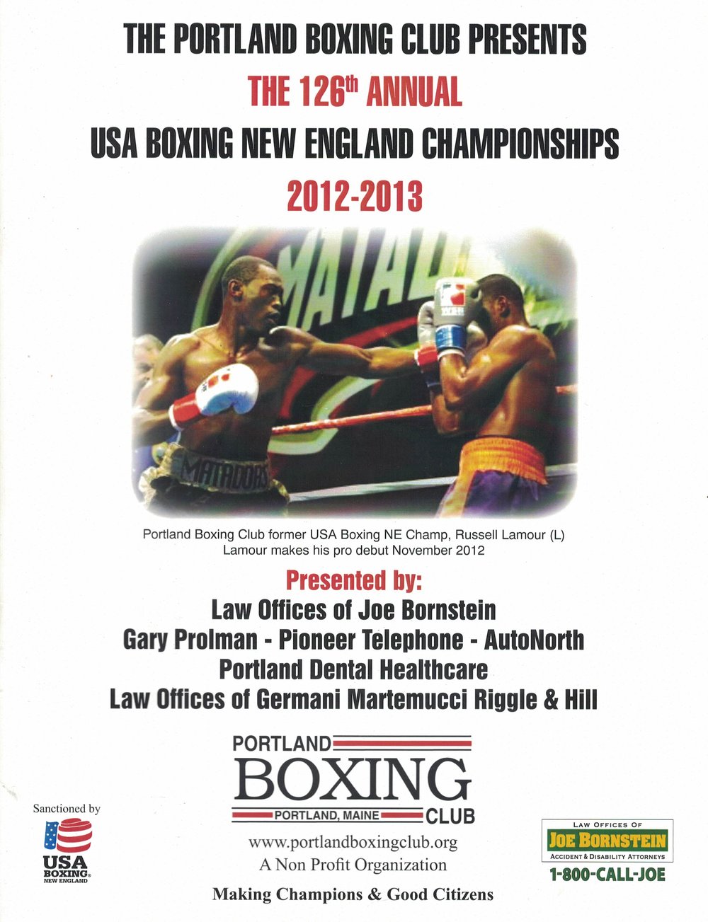USA Boxing New England Championships Official Programs